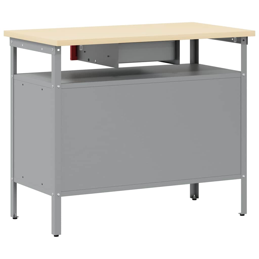 vidaXL Stół warsztatowy z szufladą Czerwony i Szary 100 x 55 x 85 cm