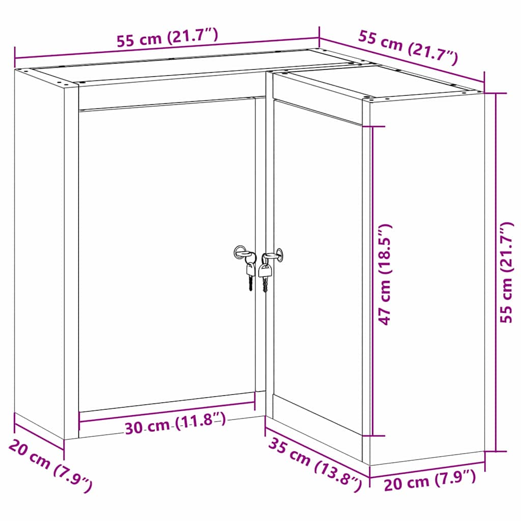 vidaXL Szafka na narzędzia z półką Czerwony i Szary 55 x 55 x 55 cm