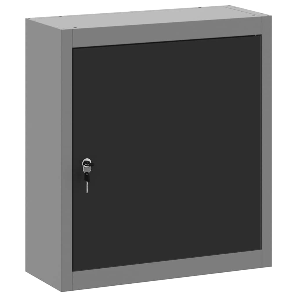 vidaXL Szafka na narzędzia z półką Czarny i szary 50 x 20 x 55 cm