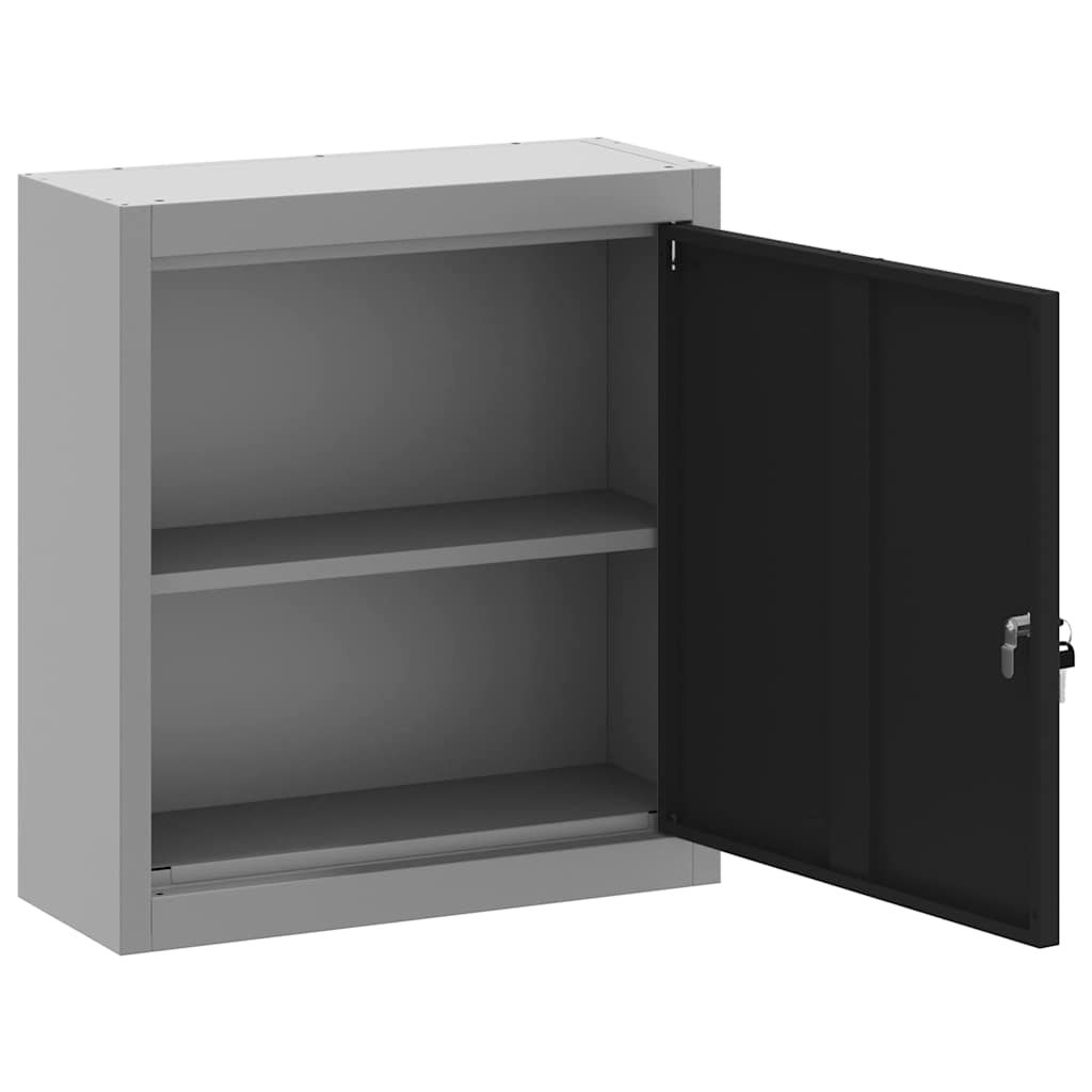 vidaXL Szafka na narzędzia z półką Czarny i szary 50 x 20 x 55 cm
