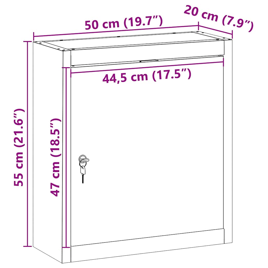vidaXL Szafka na narzędzia z półką Czerwony i Szary 50 x 20 x 55 cm