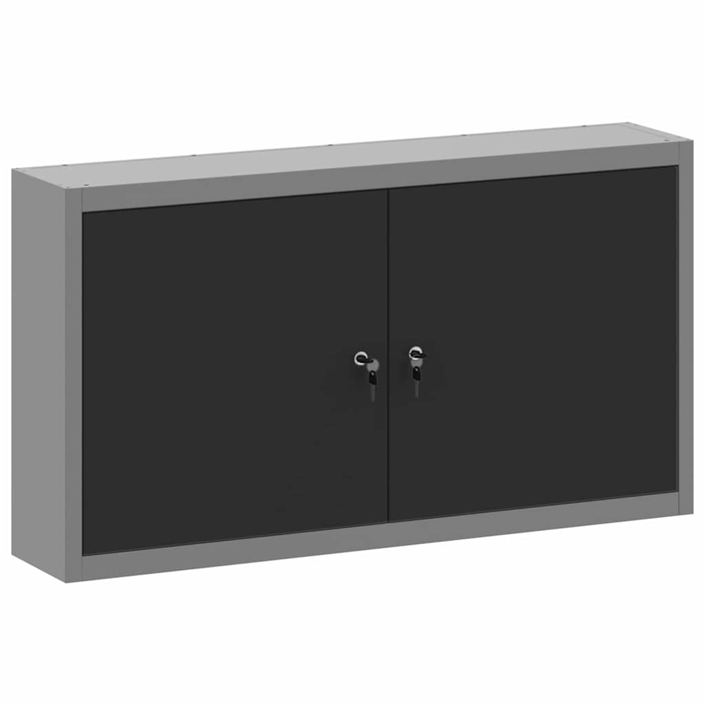 vidaXL Szafka na narzędzia z półką Czarny i szary 100 x 20 x 55 cm