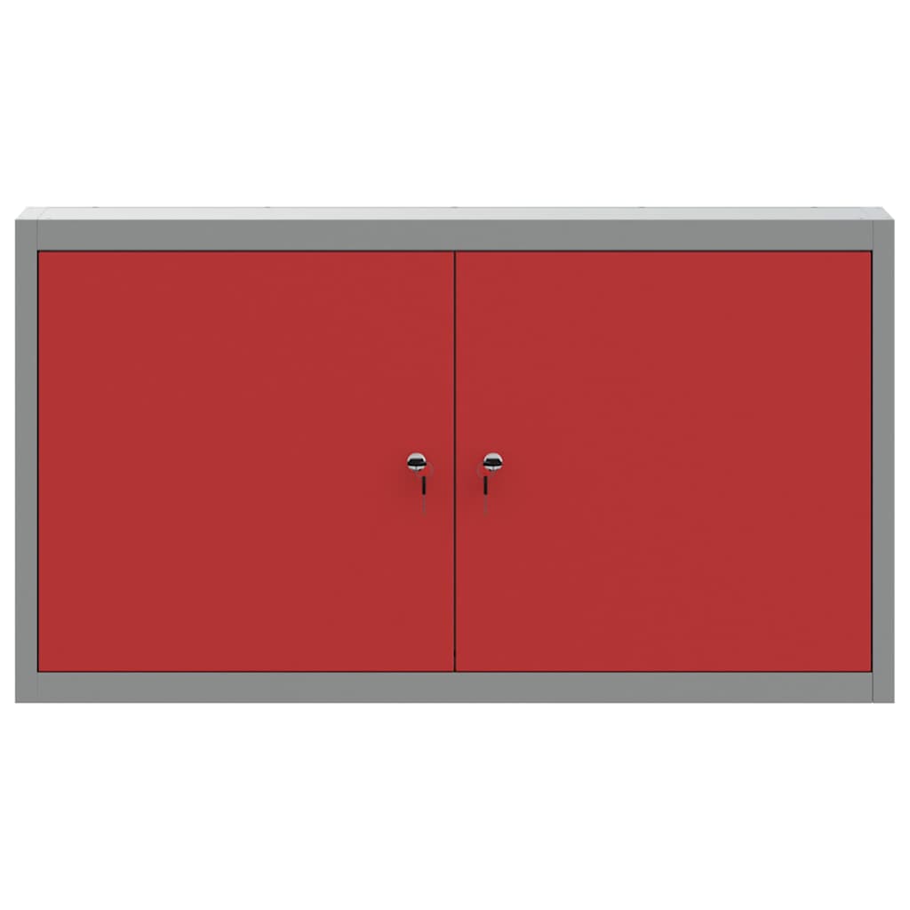 vidaXL Szafka na narzędzia z półką Czerwony i Szary 100 x 20 x 55 cm
