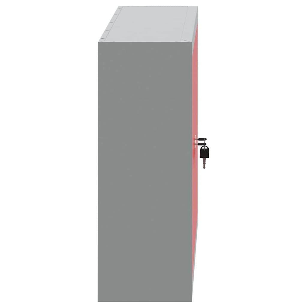 vidaXL Szafka na narzędzia z półką Czerwony i Szary 100 x 20 x 55 cm