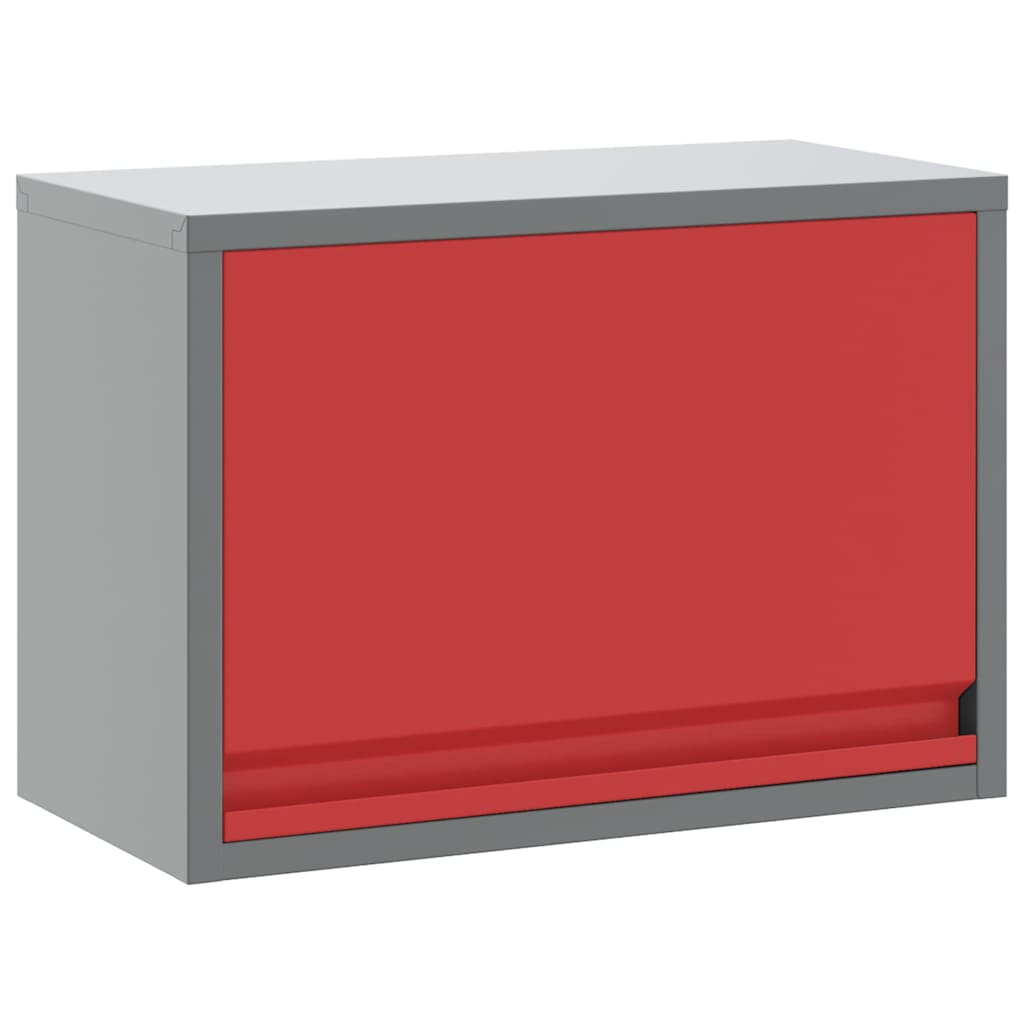 vidaXL Szafka na narzędzia Czerwony i Szary 50 x 25 x 35 cm