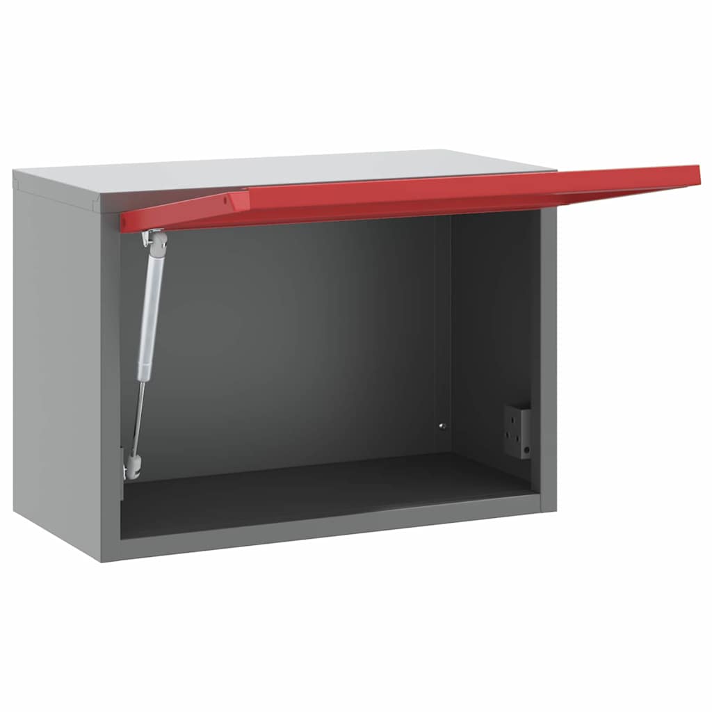 vidaXL Szafka na narzędzia Czerwony i Szary 50 x 25 x 35 cm