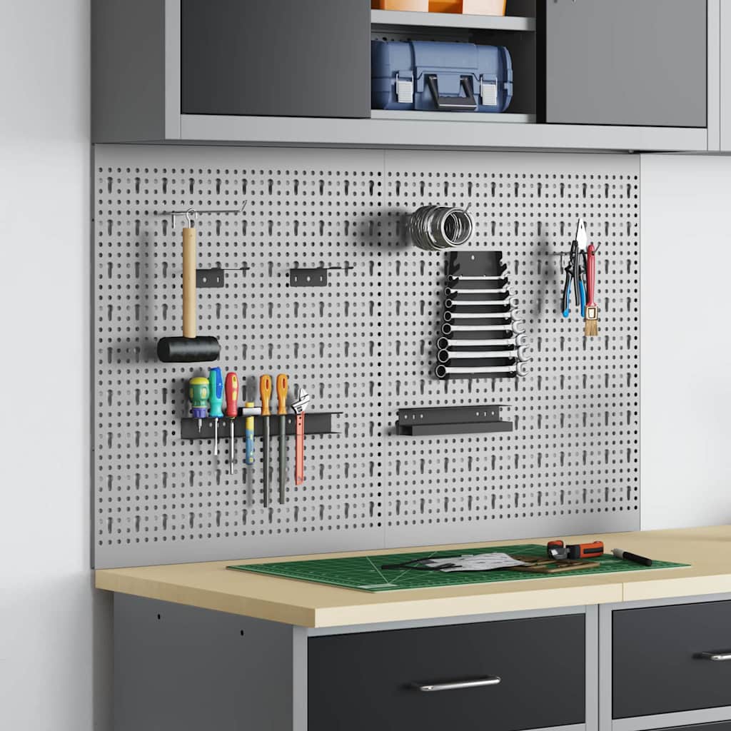 vidaXL Panel Narzędziowy 2 szt. Szary 100 x 1 x 60 cm Stal