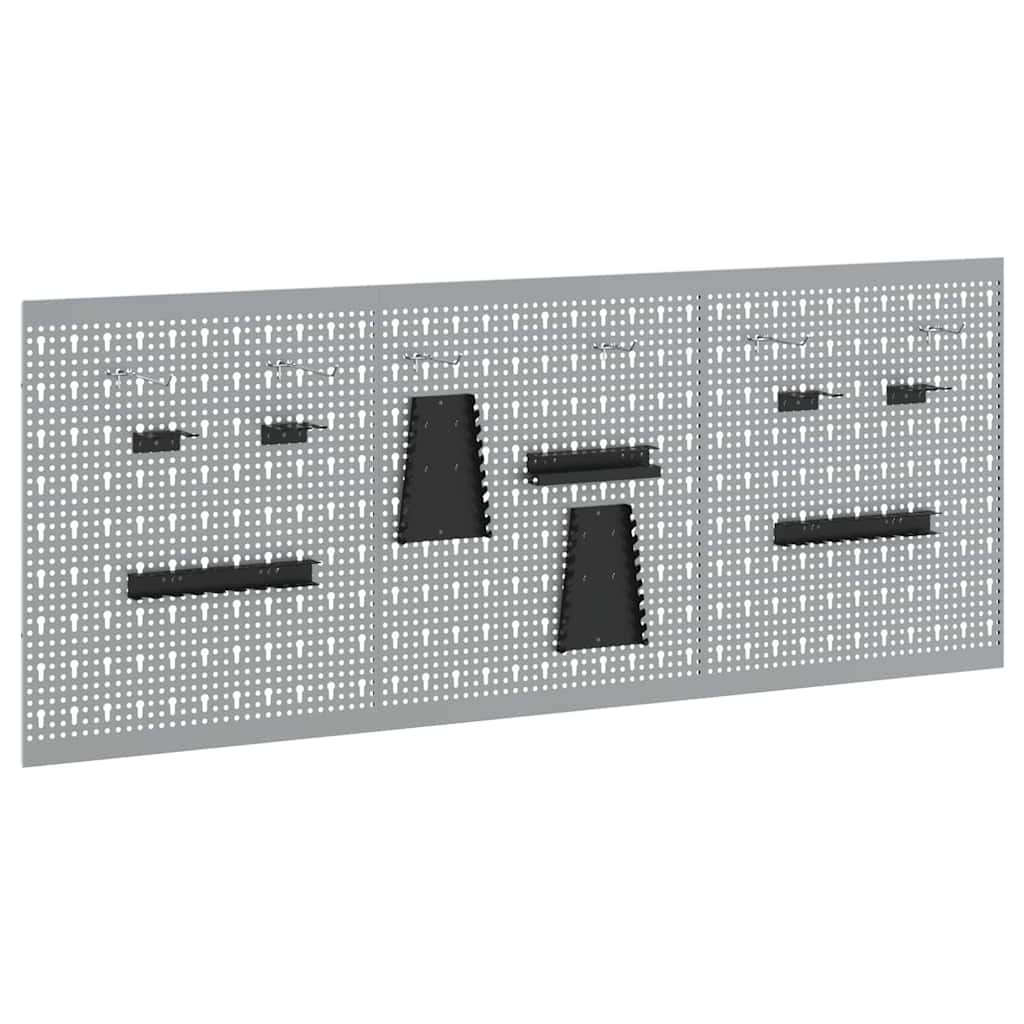 vidaXL Panel Narzędziowy 3 szt. Szary 150 x 1 x 60 cm