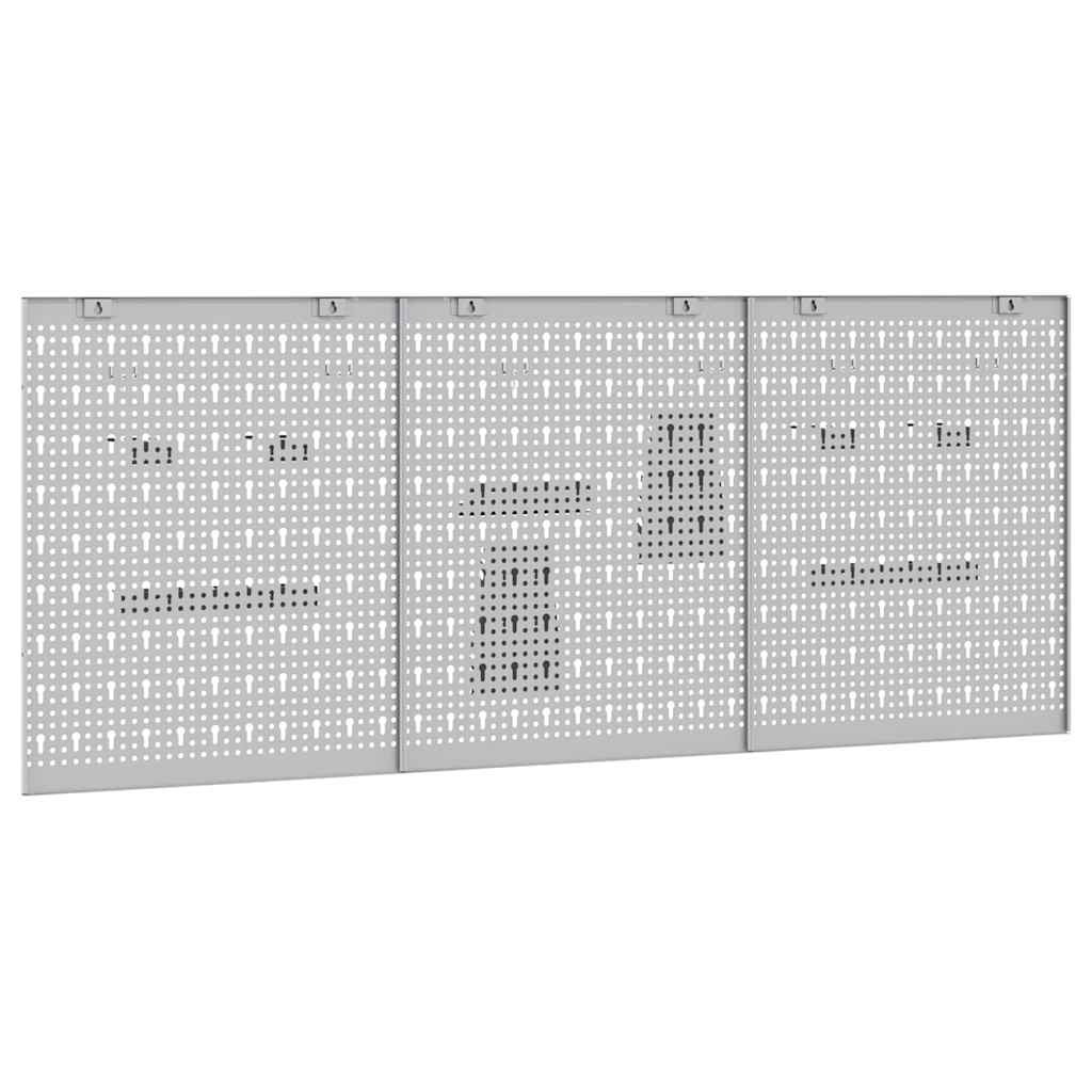 vidaXL Panel Narzędziowy 3 szt. Szary 150 x 1 x 60 cm