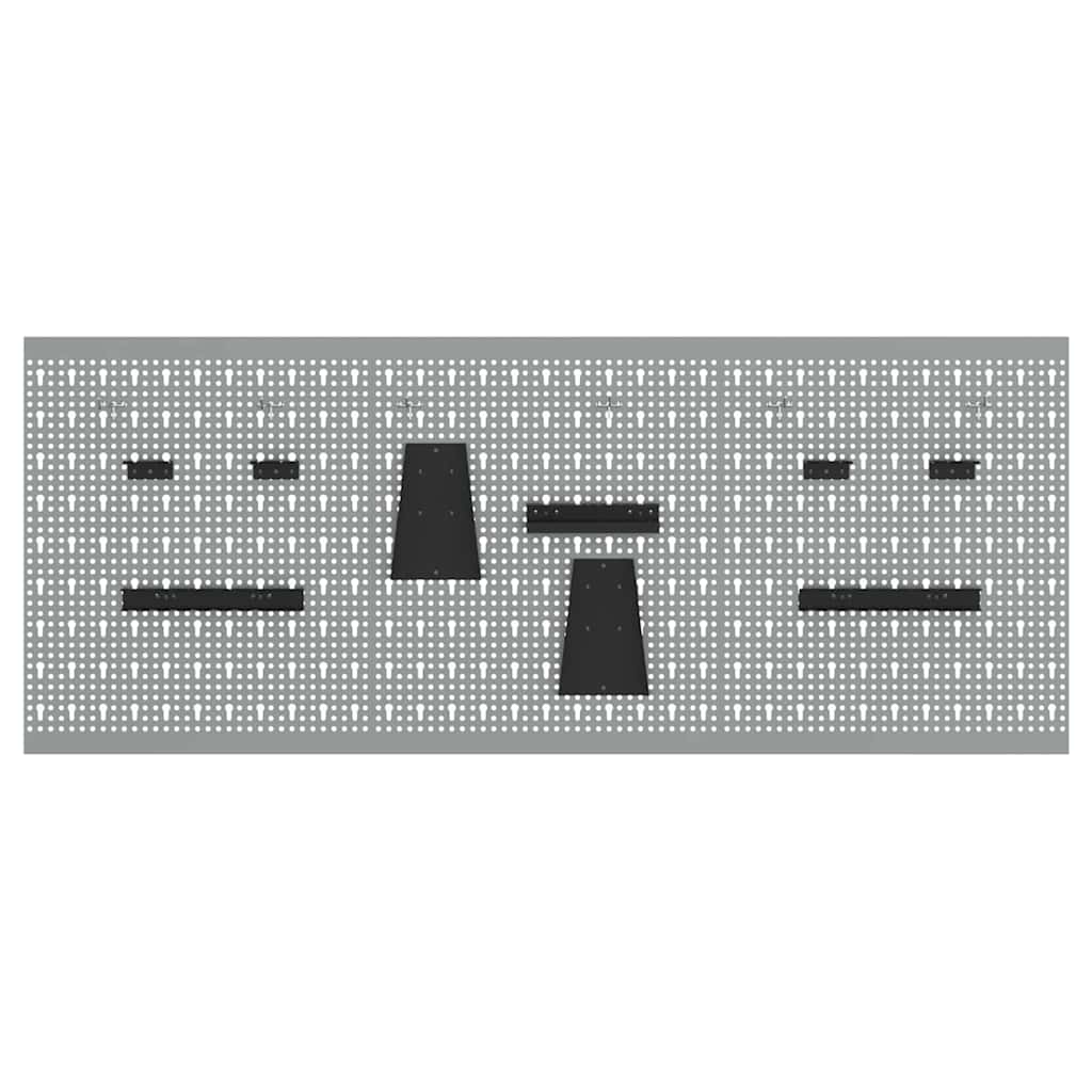 vidaXL Panel Narzędziowy 3 szt. Szary 150 x 1 x 60 cm