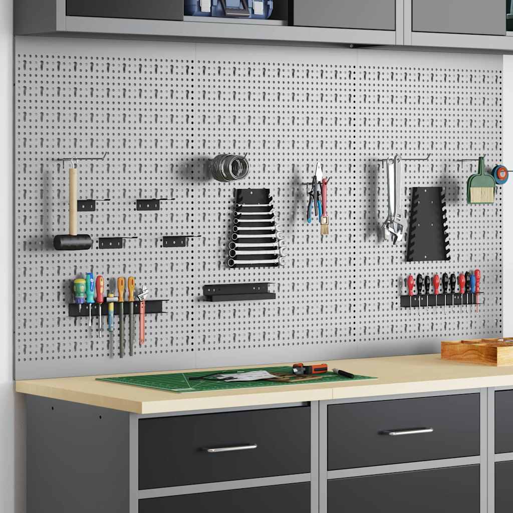 vidaXL Panel Narzędziowy 3 pcs Szary 150 x 1 x 80 cm