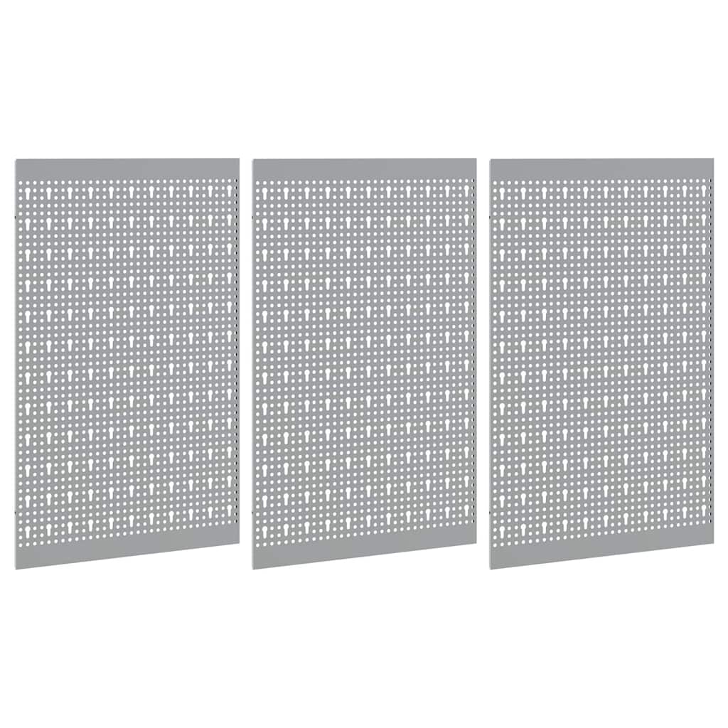 vidaXL Panel Narzędziowy 3 pcs Szary 150 x 1 x 80 cm