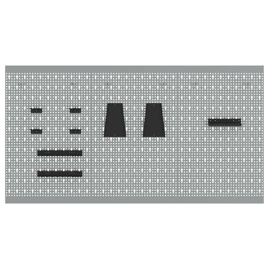 vidaXL Panel Narzędziowy 3 pcs Szary 150 x 1 x 80 cm