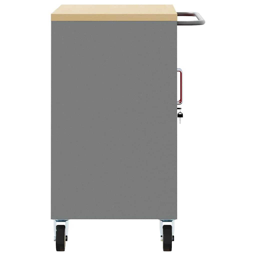 vidaXL Wózek roboczy na kółkach Czerwony i Szary 75 x 45 x 85 cm