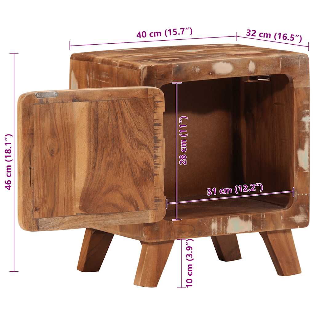 vidaXL Szafka nocna 2 szt. 40x32x46 cm Drewno lite odzyskane