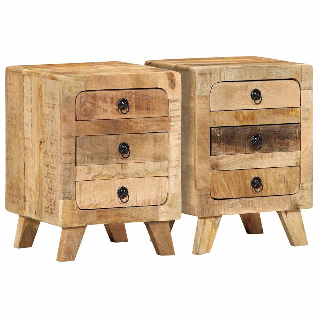 vidaXL Szafka nocna 2 szt. 37x32x50 cm Drewno lite surowe mango
