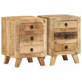 vidaXL Szafka nocna 2 szt. 37x32x50 cm Drewno lite surowe mango