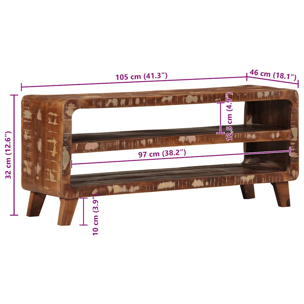 vidaXL Szafka RTV 105x46x32 cm Drewno lite odzyskane