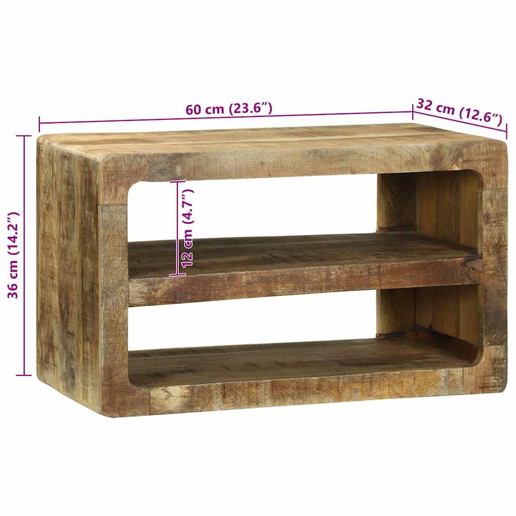 vidaXL Szafka pod telewizor Brązowy 60 x 32 x 36 cm Lite drewno mango