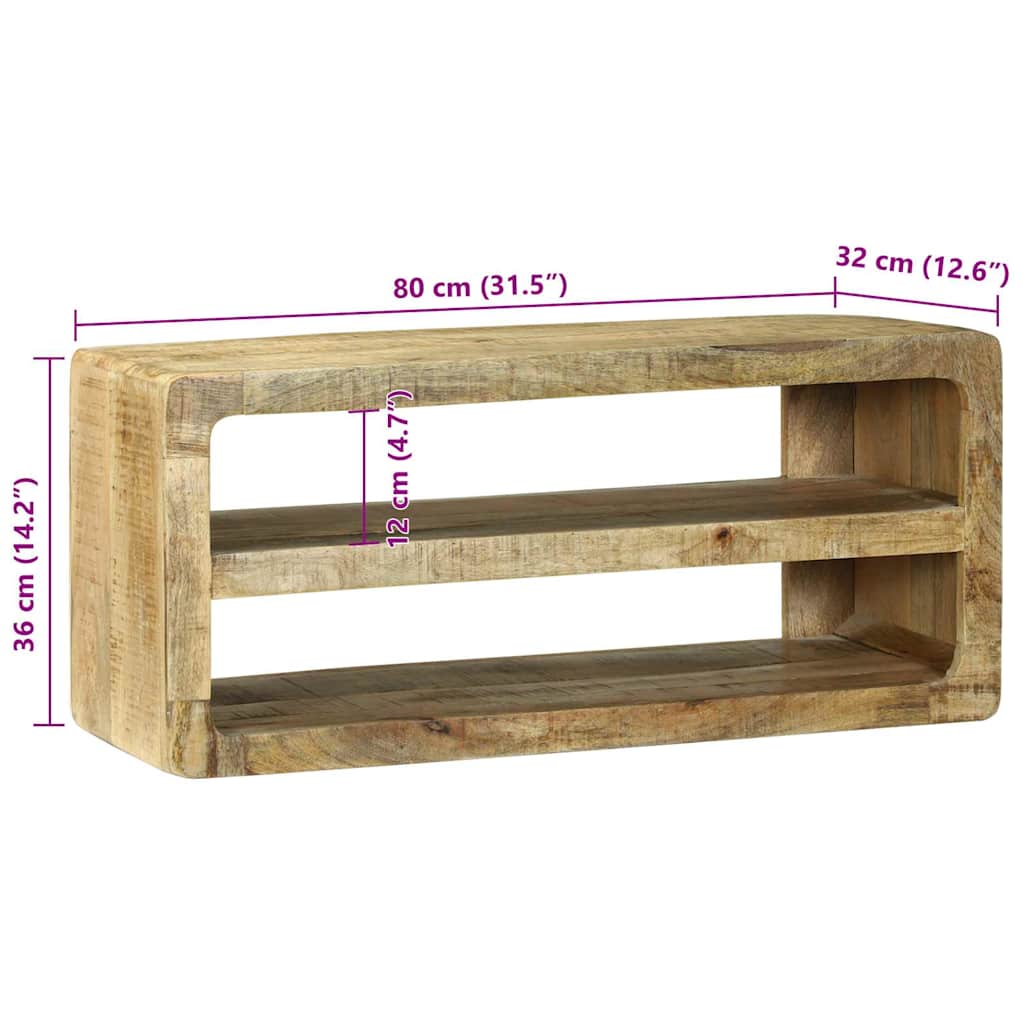 vidaXL Szafka pod telewizor Brązowy 80 x 32 x 36 cm Lite drewno mango