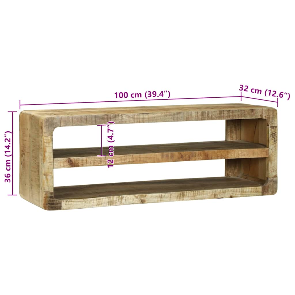 vidaXL Szafka pod telewizor Brązowy 100 x 32 x 36 cm Lite drewno mango