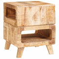 vidaXL Stolik końcowy z półką Brązowy 40 x 40 x 49 cm Drewno z mango