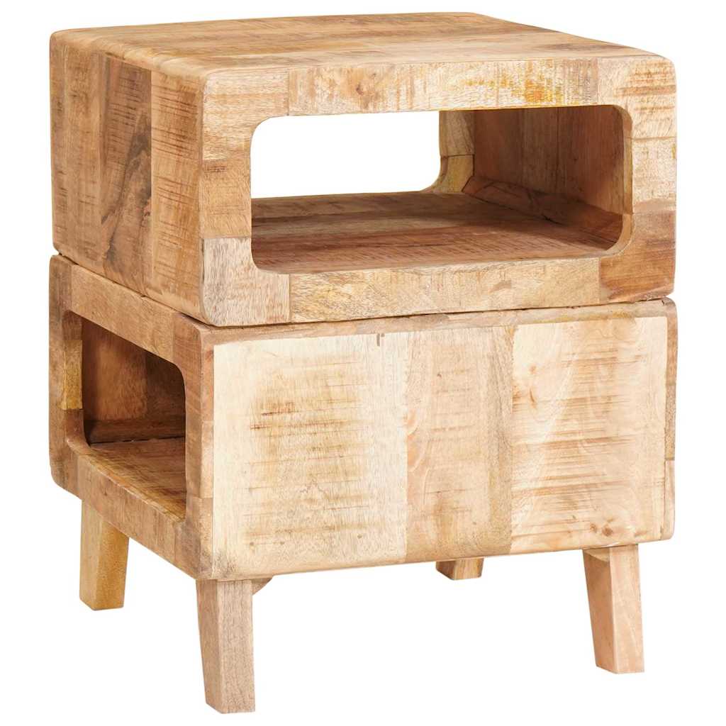 vidaXL Stolik końcowy z półką Brązowy 40 x 40 x 49 cm Drewno z mango