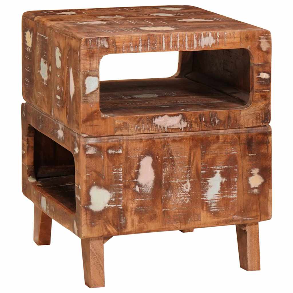 vidaXL Stolik końcowy Brązowy 40 x 40 x 49 cm Lite Drewno Recyklingowe