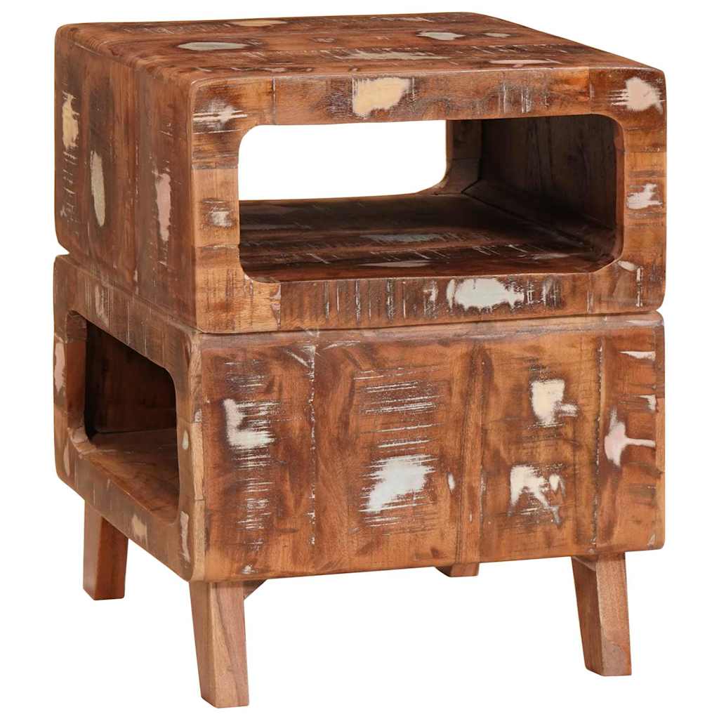 vidaXL Stolik końcowy Brązowy 40 x 40 x 49 cm Lite Drewno Recyklingowe