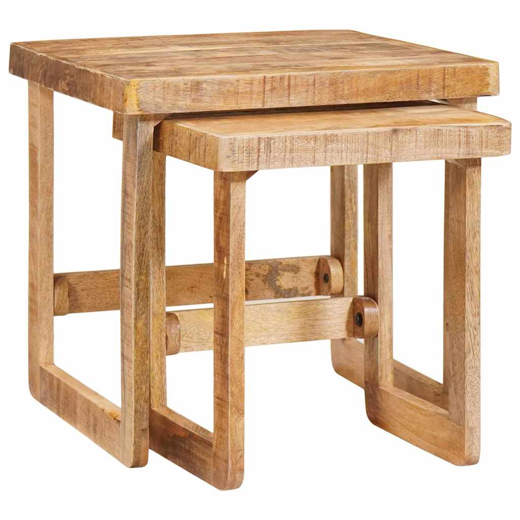 vidaXL Stolik gniazdowy 2 pcs Brązowy 46 x 46 x 45 cm Drewno z mango