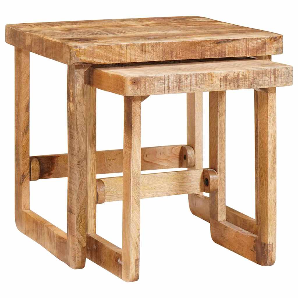 vidaXL Stolik gniazdowy 2 pcs Brązowy 46 x 46 x 45 cm Drewno z mango