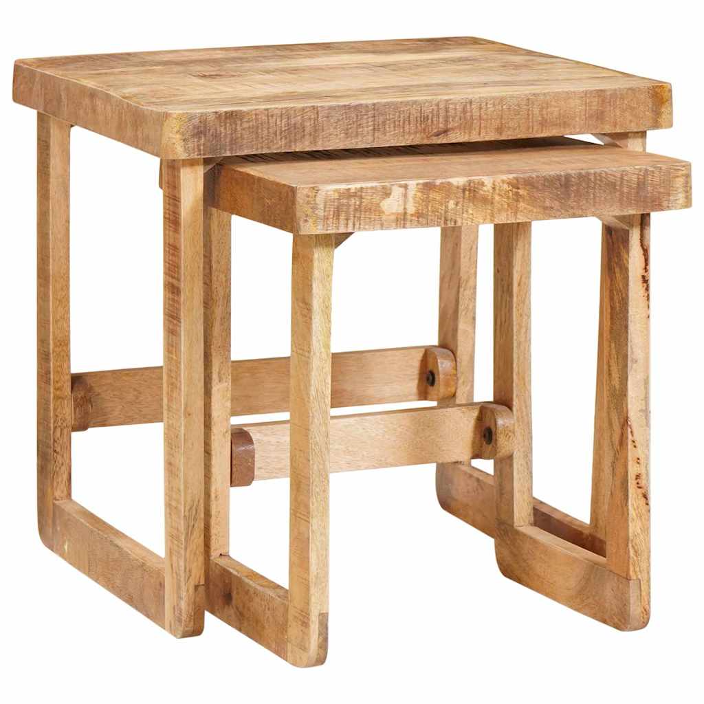 vidaXL Stolik gniazdowy 2 pcs Brązowy 46 x 46 x 45 cm Drewno z mango