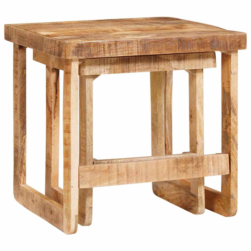 vidaXL Stolik gniazdowy 2 pcs Brązowy 46 x 46 x 45 cm Drewno z mango
