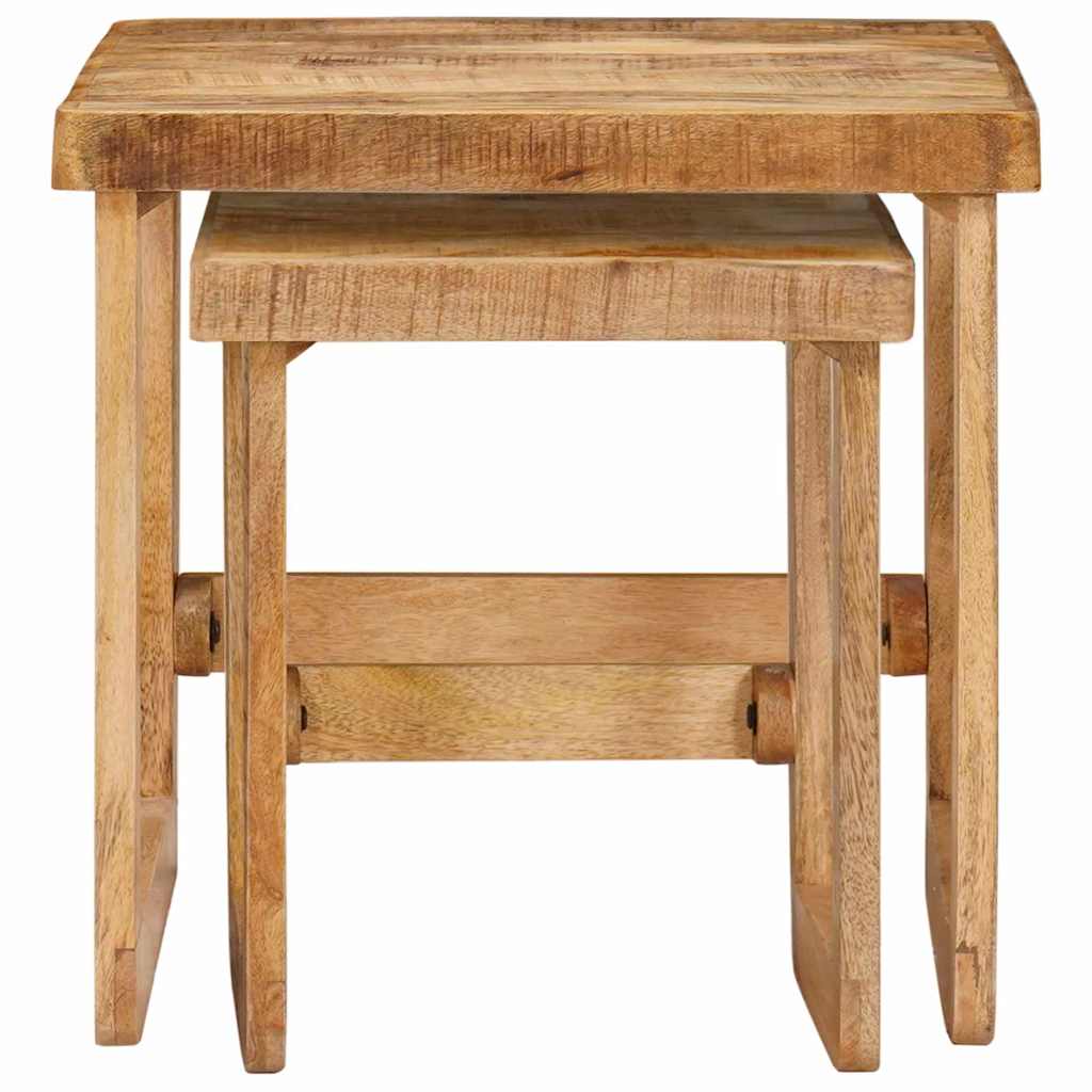vidaXL Stolik gniazdowy 2 pcs Brązowy 46 x 46 x 45 cm Drewno z mango