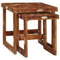 vidaXL Stolik gniazdowy 2 pcs 46 x 46 x 45 cm Lite Drewno Recyklingowe
