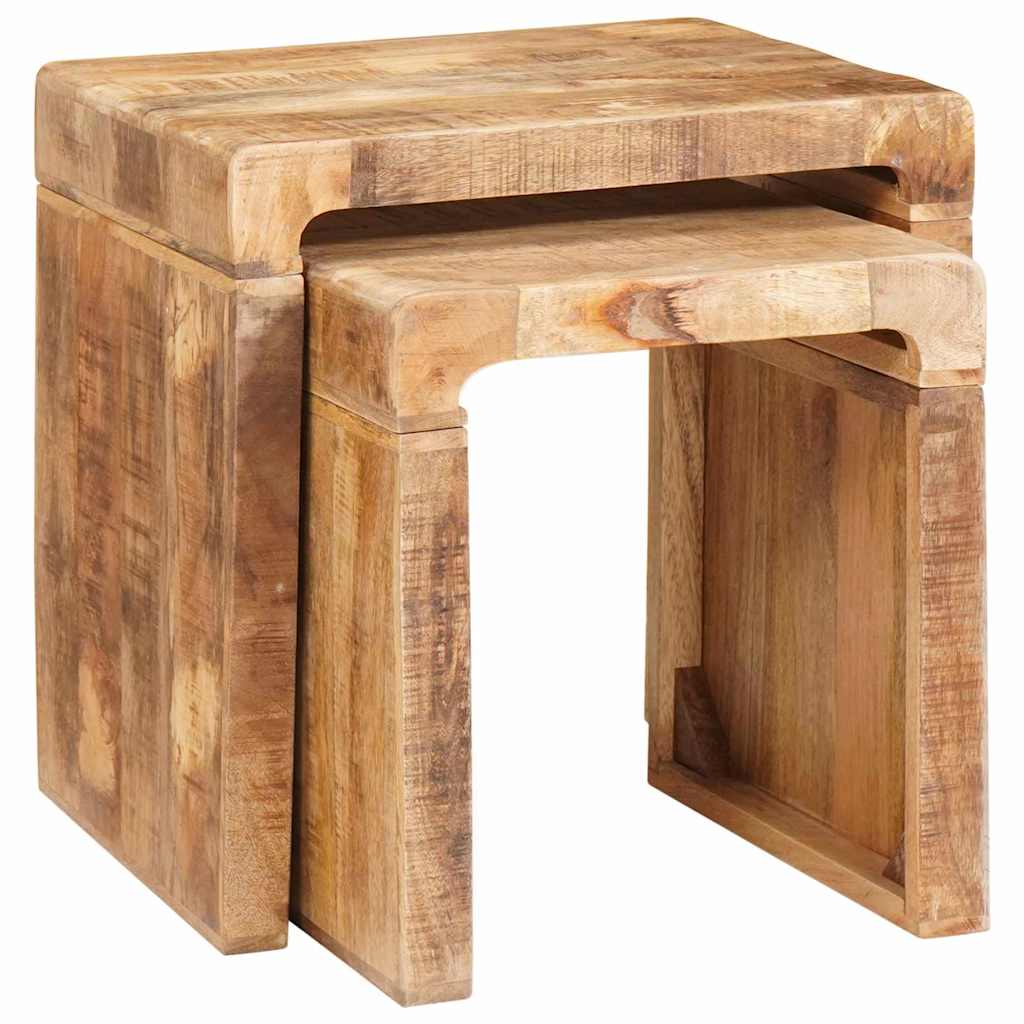 vidaXL Stolik gniazdowy 2 pcs Brązowy 46 x 40 x 46 cm Drewno z mango