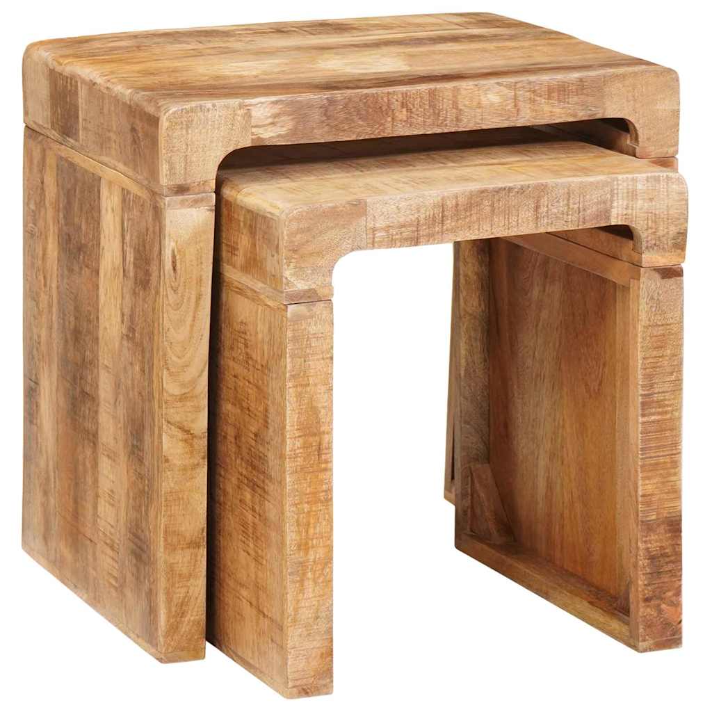 vidaXL Stolik gniazdowy 2 pcs Brązowy 46 x 40 x 46 cm Drewno z mango