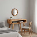 vidaXL Toaletka Z lustrem Brązowy 90 x 76 x 45 cm Drewno z mango