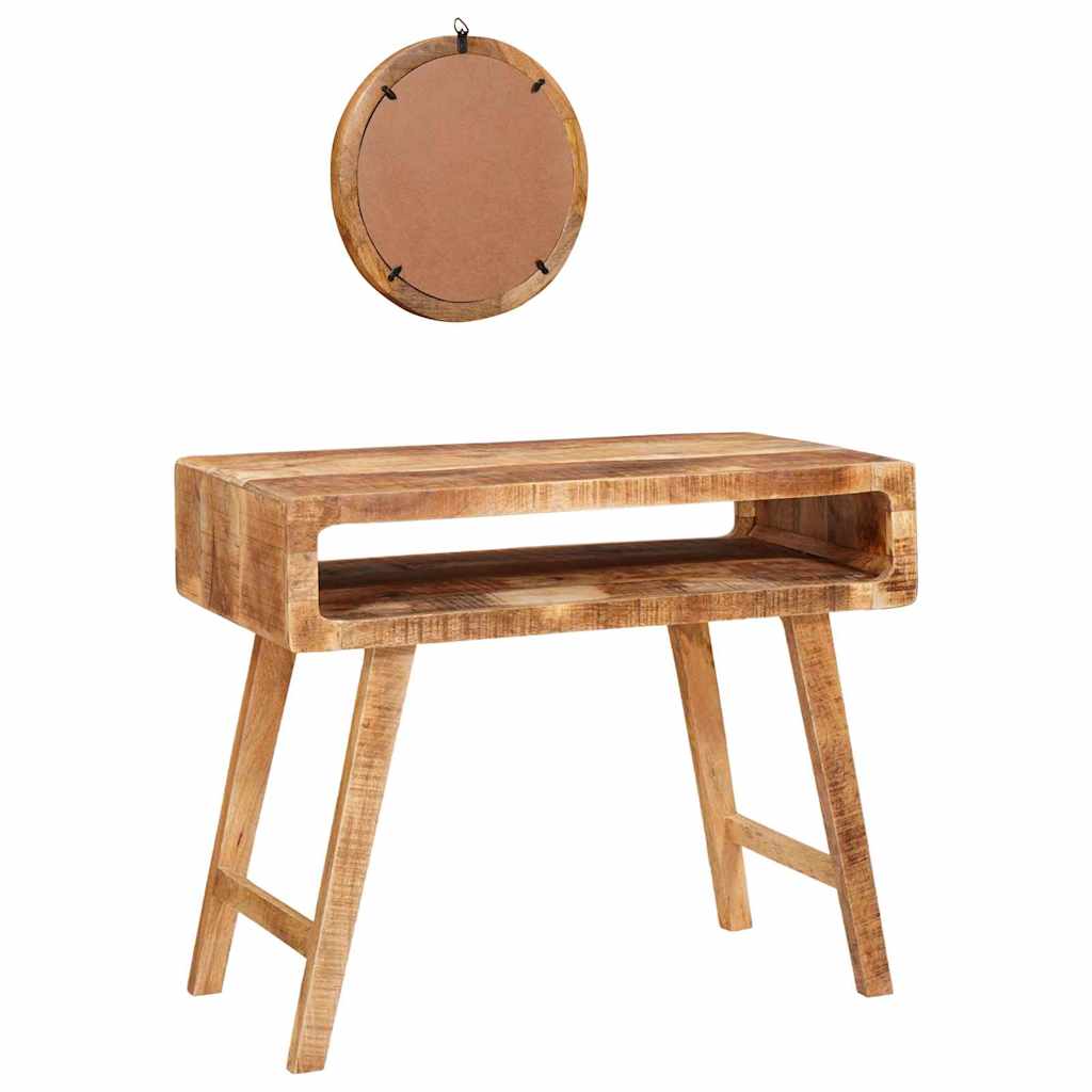 vidaXL Toaletka Z lustrem Brązowy 90 x 76 x 45 cm Drewno z mango