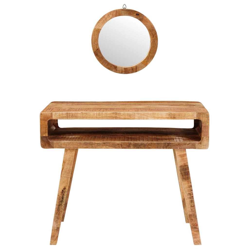 vidaXL Toaletka Z lustrem Brązowy 90 x 76 x 45 cm Drewno z mango