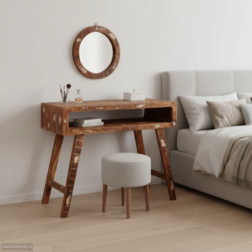 vidaXL Toaletka Brązowy 90 x 76 x 45 cm Lite Drewno Recyklingowe