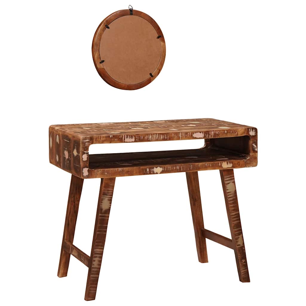 vidaXL Toaletka Brązowy 90 x 76 x 45 cm Lite Drewno Recyklingowe