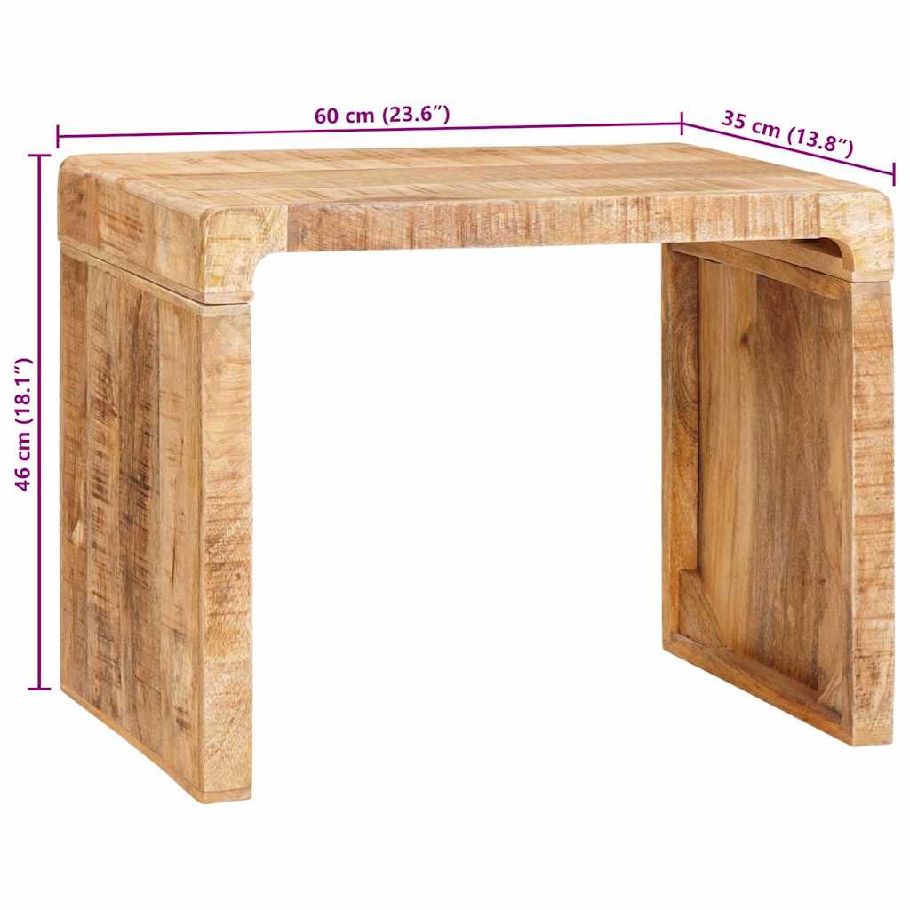 vidaXL Stolik końcowy Brązowy 60 x 35 x 46 cm Drewno z mango
