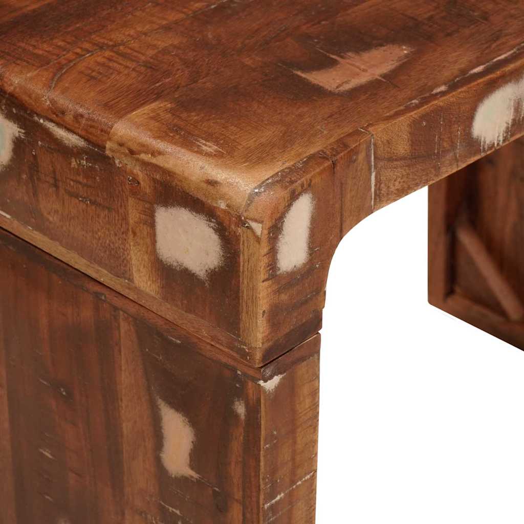 vidaXL Stolik końcowy Brązowy 60 x 35 x 46 cm Lite Drewno Recyklingowe