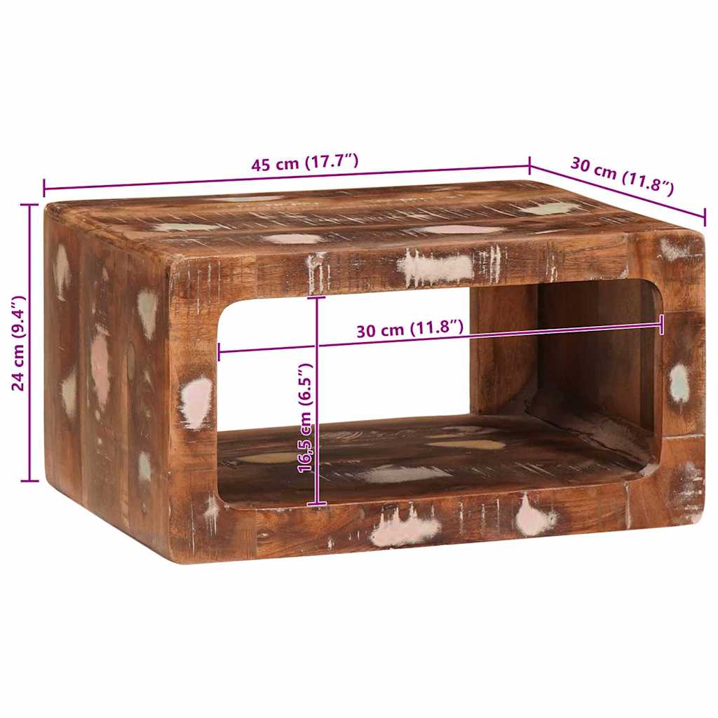 vidaXL Stolik nocny Brązowy 45 x 30 x 24 cm Lite Drewno Recyklingowe