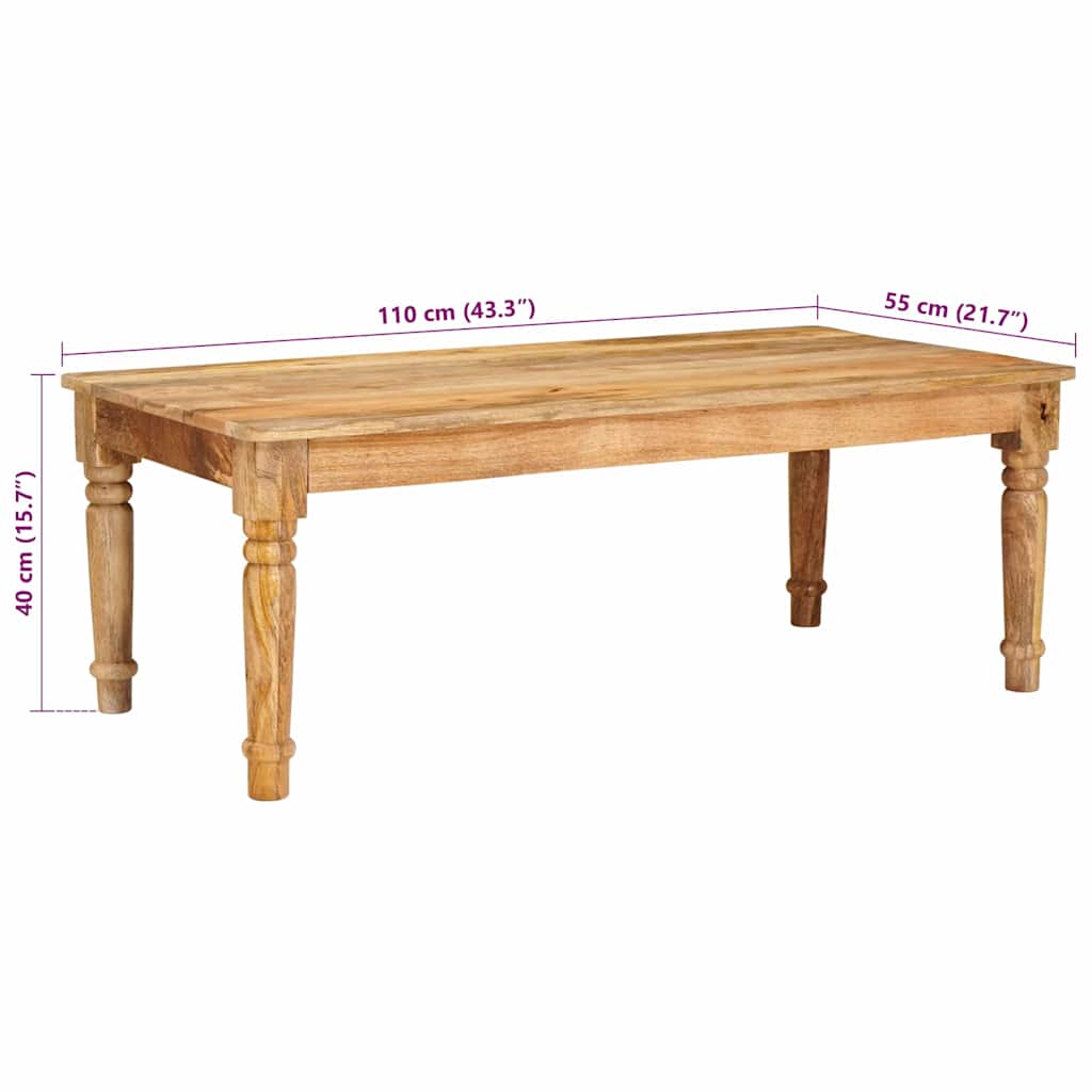 vidaXL Stolik kawowy Brązowy 110 x 55 x 40 cm Drewno z mango