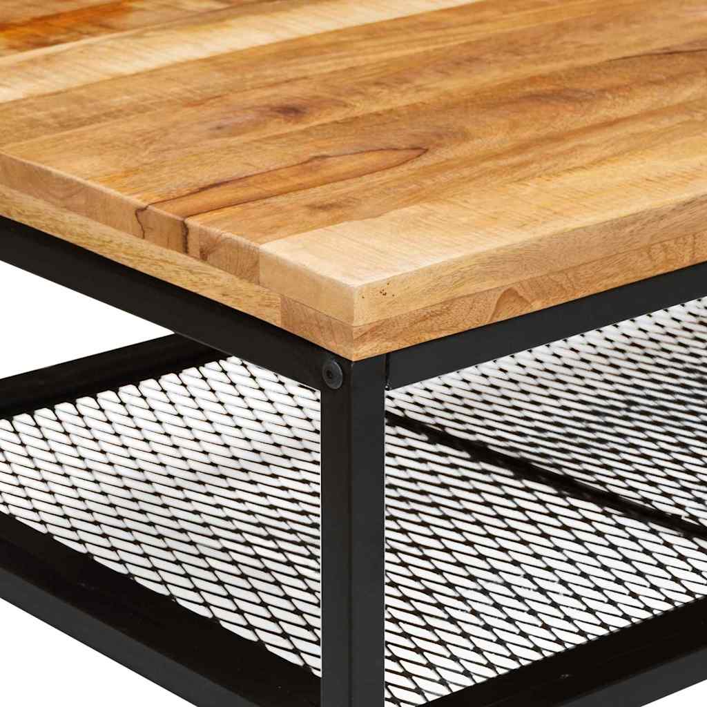 vidaXL Stolik kawowy Brązowy i czarny 110 x 55 x 35 cm Drewno z mango