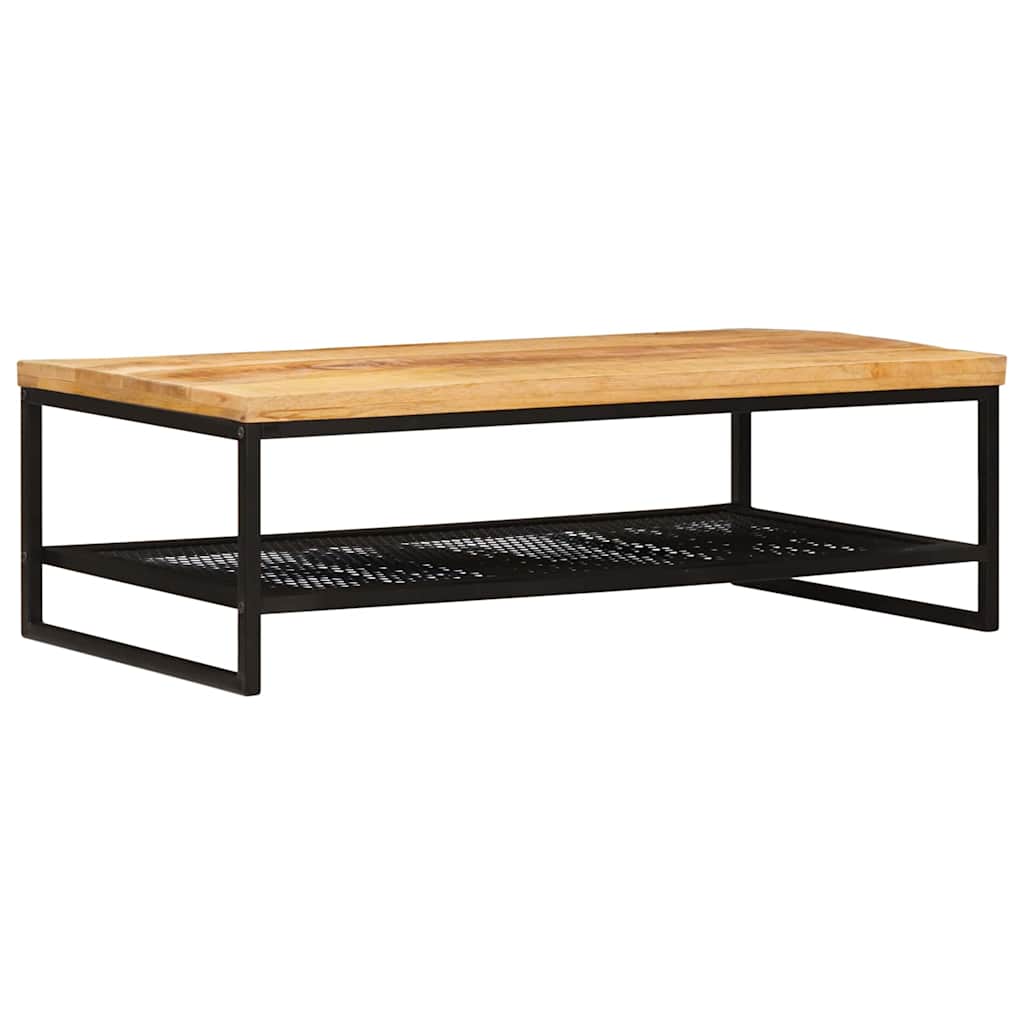 vidaXL Stolik kawowy Brązowy i czarny 110 x 55 x 35 cm Drewno z mango