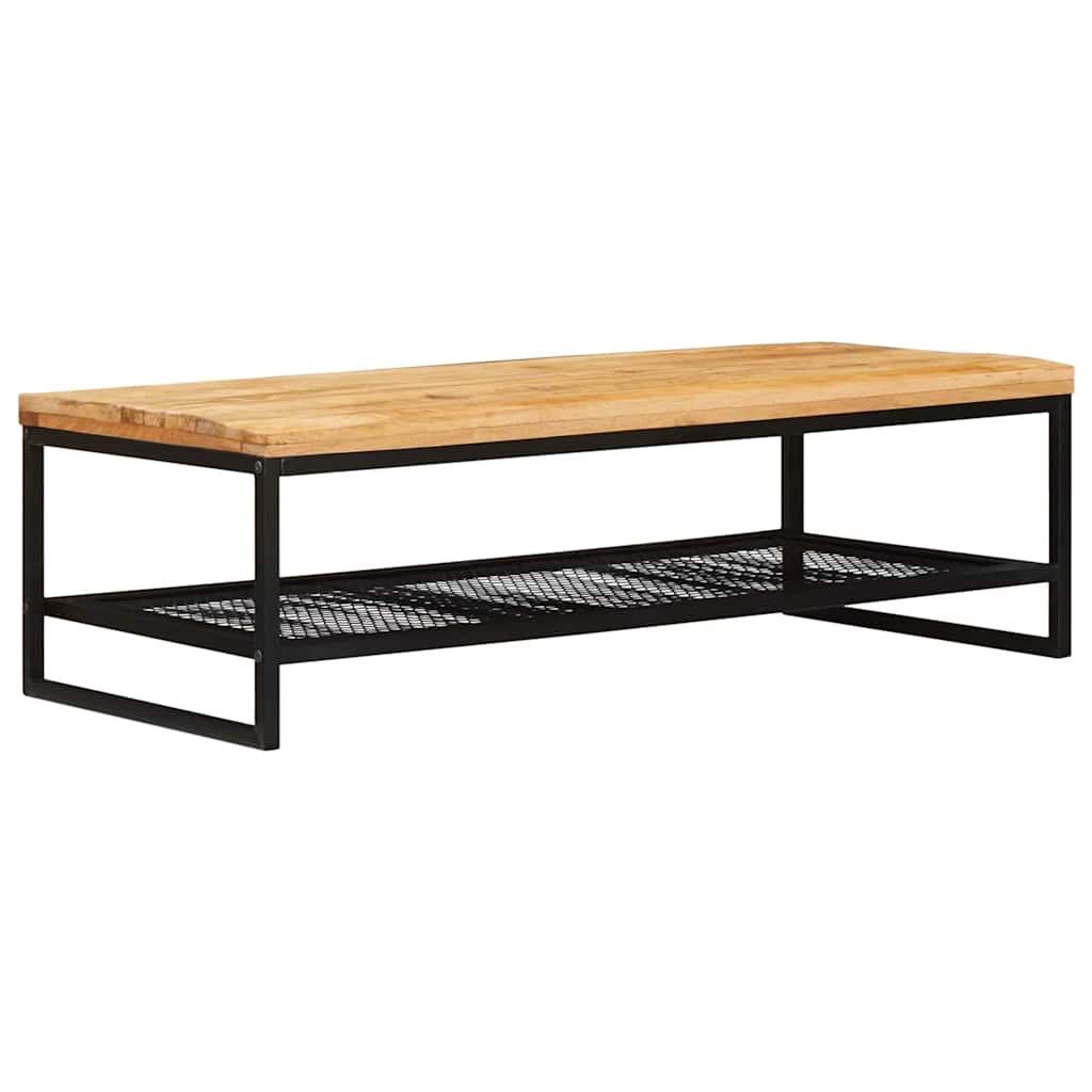 vidaXL Stolik kawowy Brązowy i czarny 110 x 55 x 35 cm Drewno z mango