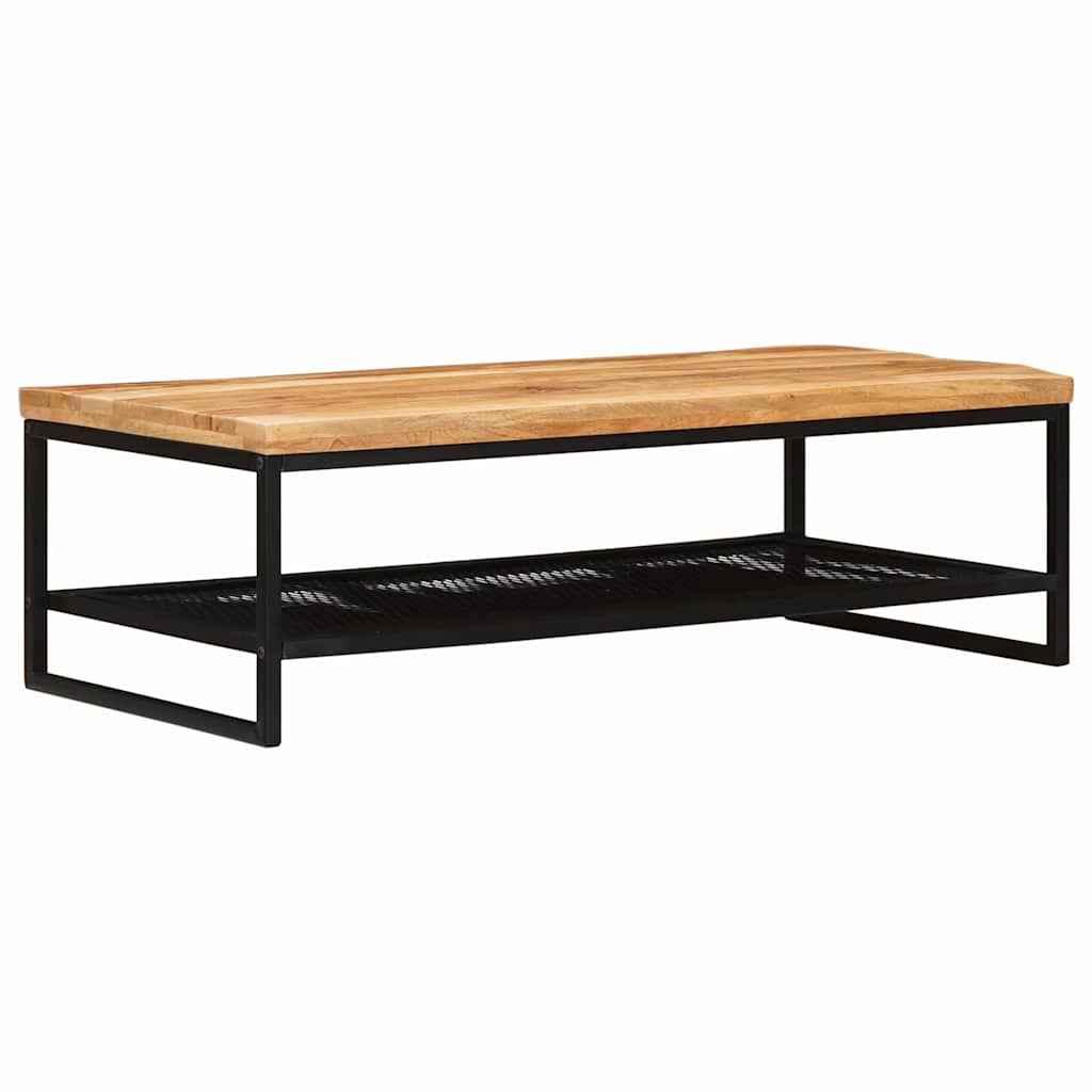 vidaXL Stolik kawowy Brązowy i czarny 110 x 55 x 35 cm Drewno z mango